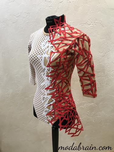 Cómo coser: Leotardo rojo y blanco para gimnasia aérea