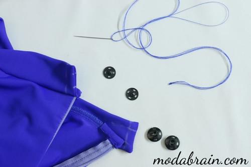 How to sew a stand-up collar into the neck of a bodysuit