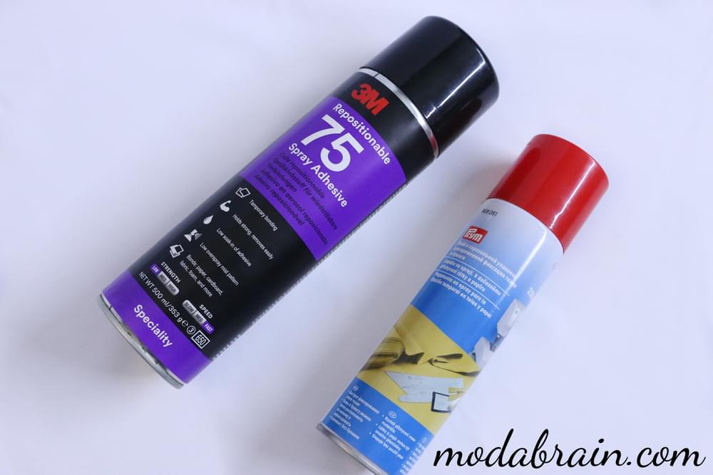 Temporary adhesive for fabric: Prym and 3M 75